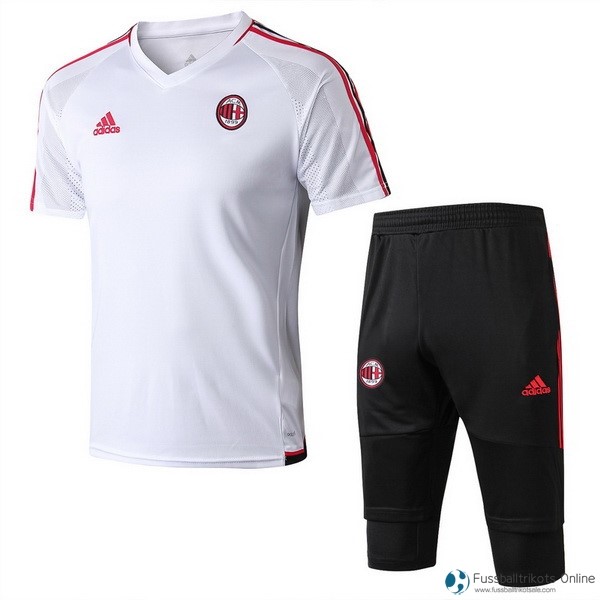 AC Milan Trainingsshirt Komplett Set 2017-18 Weiß Fussballtrikots Günstig